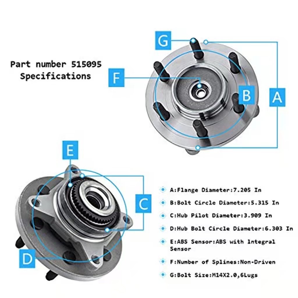 515095 Front Hub Auto Bearing for 2007 2008 2009 2010 Ford Expedition Lincoln Navigator 4WD