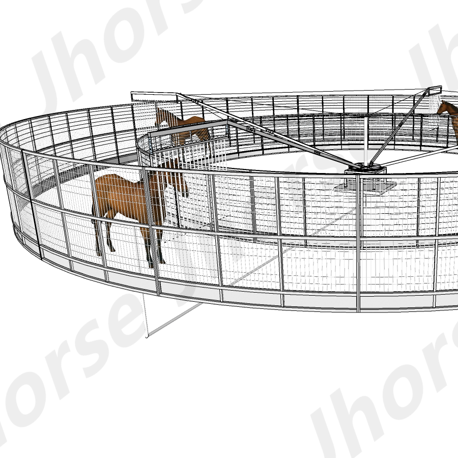 Custom Made Horse Walker with or Without Roof 4 to 10 Horses Exerciser Simple Operation Training Aid Automated Training Machine