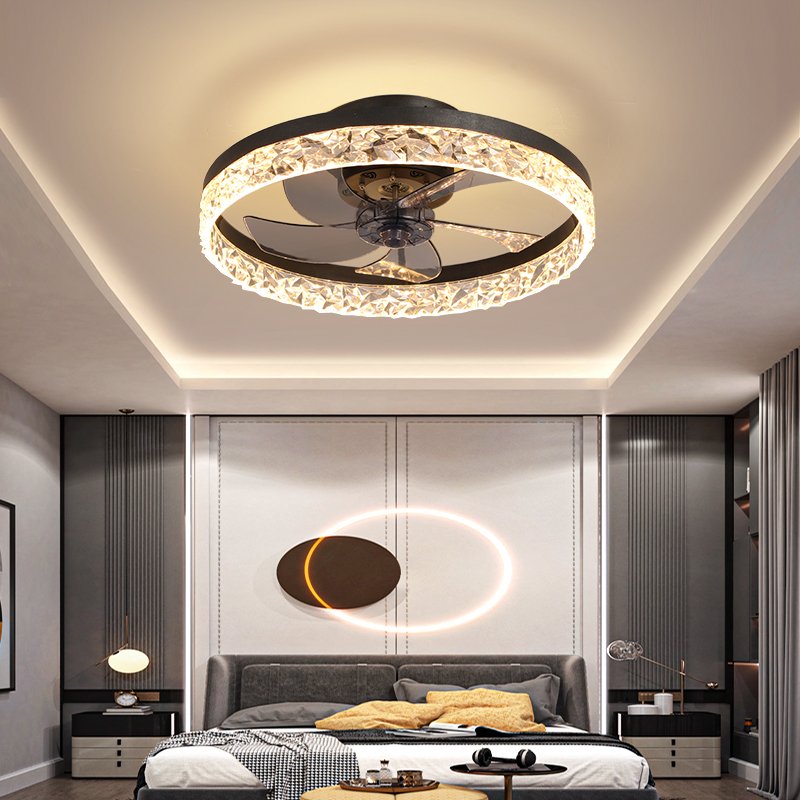In Stock Modern Home Black White Gold Lamp Bedroom Living Room Ceiling Fan Led Lights Ceiling Fans Remote