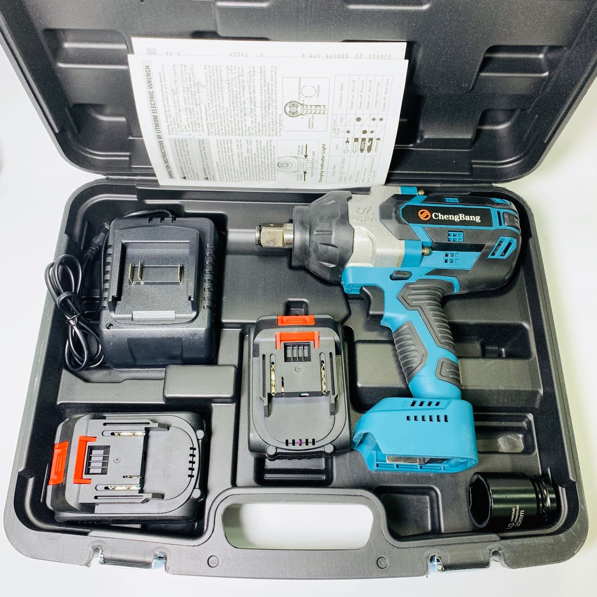 2000N.m High Power Rechargeable Brushless Lithium Electric Impact Wrench 3/4" Industrial Heavy Duty Cordless Torque Wrench MTL06