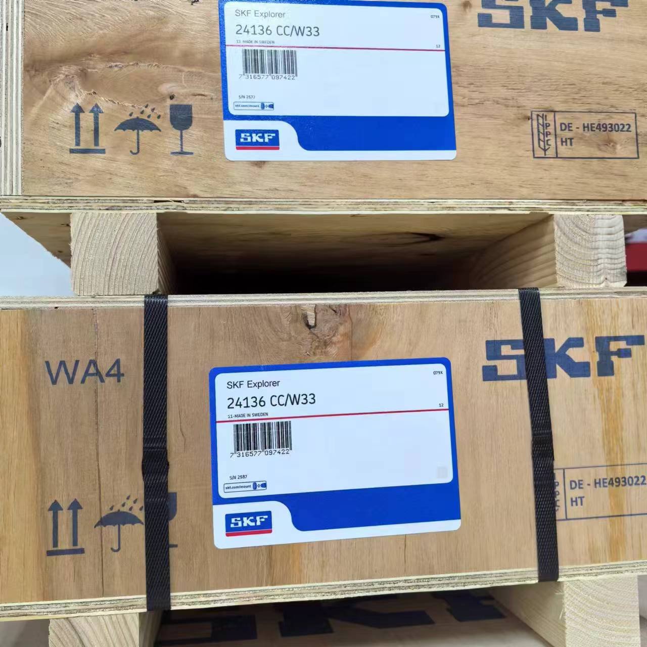 High Quality Single Double Row Auto Bearing SK F 22224EDeep Groove P0 Precision Ball Bearing Multi-angular Contact Original