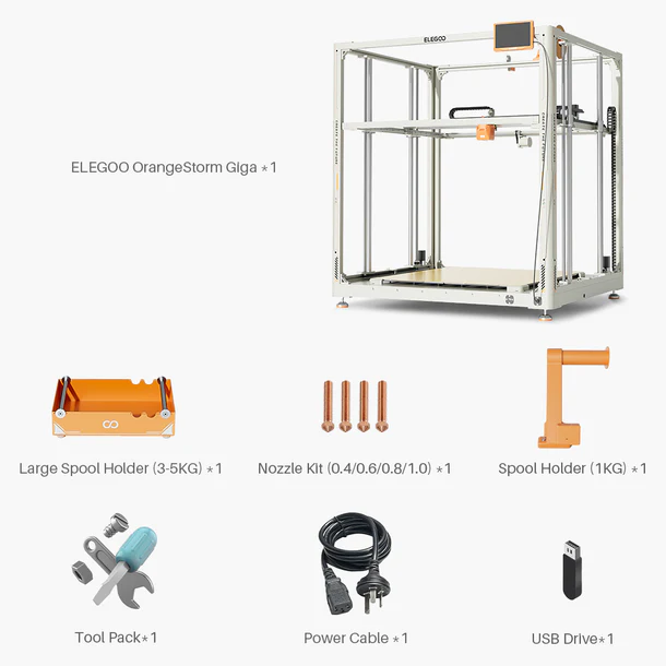 Elegoo OrangeStorm Giga Large Size 3D Printer Build Volume: 800mm X 800mm X 1000mm