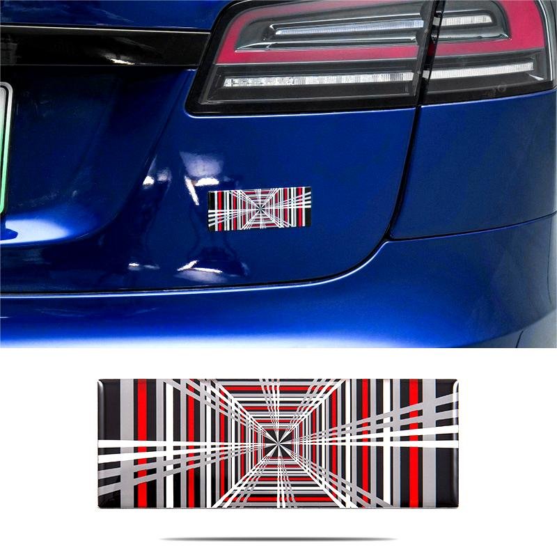 Pre-adhesive for Tesla 3D Plaid Performance Emblem Badge Compatible for Tesla Model 3 Y S X Dual Motor Trunk Boot Lid Rear
