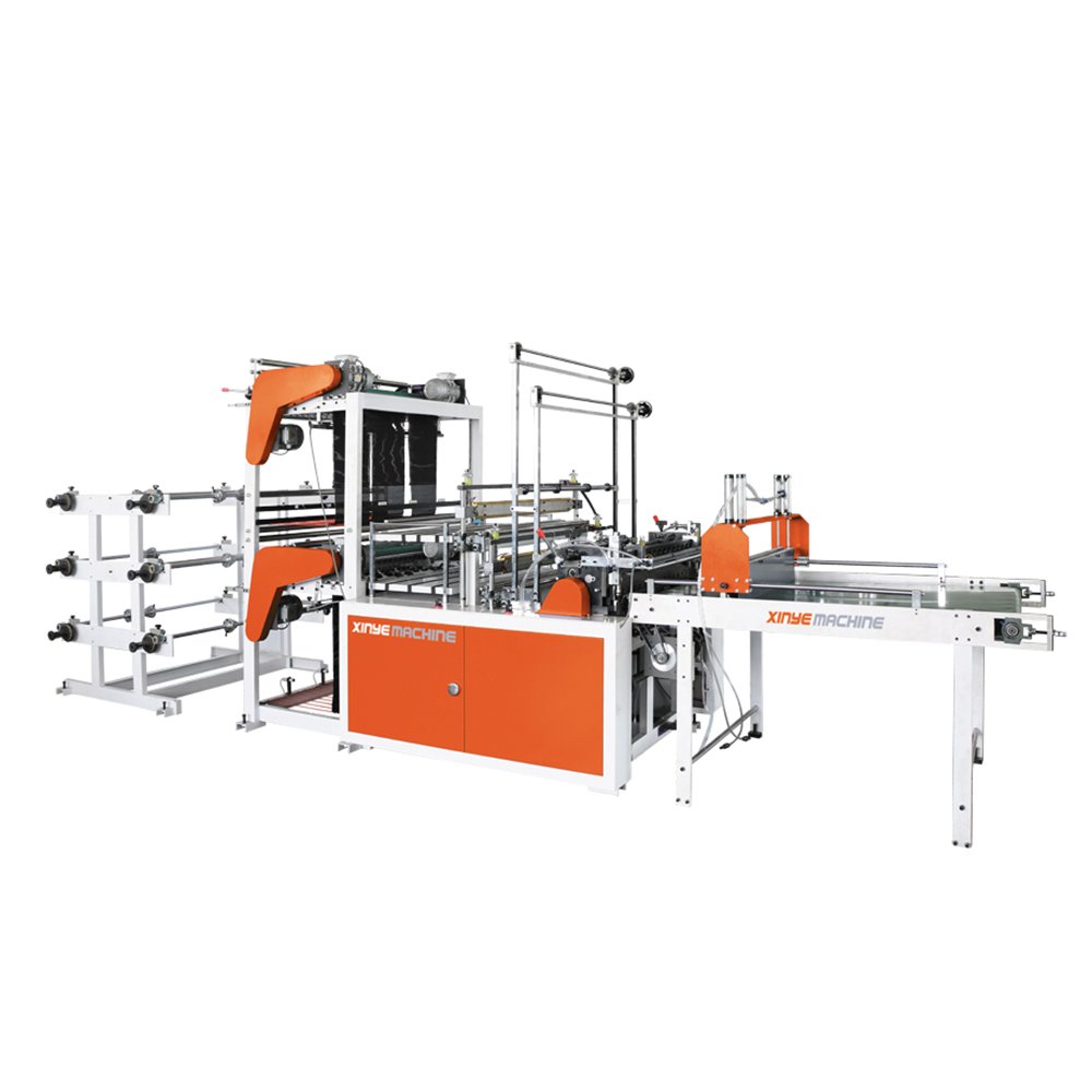 Polythene Bag Making Machine Plastic Bag Machine Double Layers Four Channel Heat Sealing Cold Cutting Shopper Bag Making Machine