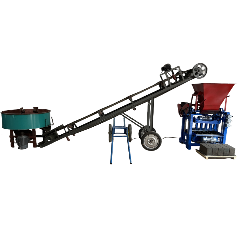 Hot Sale Export Semi-automatic Brick Making Machine Production Line with Conveyor Mixer for 4-35A Cement Brick Making Machine.