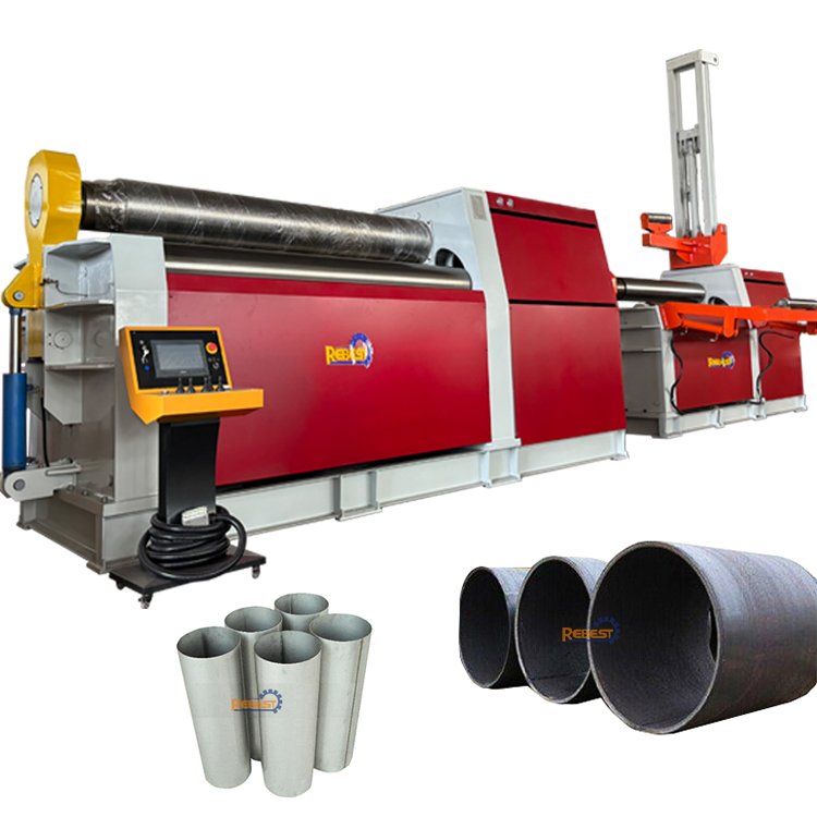 W12 Full-Auto Type 4 Rollers Plate Roll Bending Machine Rolling Machine for 6mm 8mm 10mm 12mm 16mm 20mm 25mm Thickness Sheet