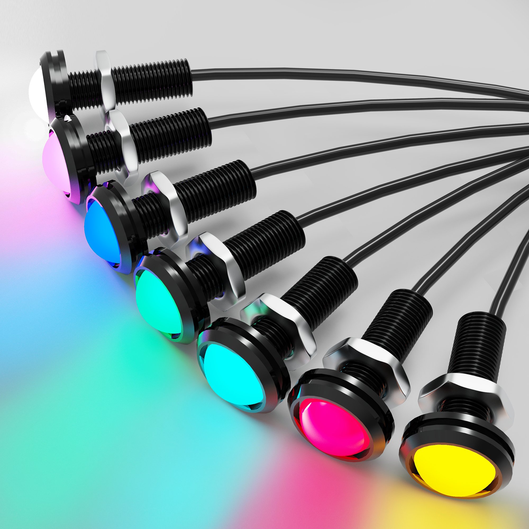 4X White Red Blue Yellow DC 12V Eagle Eye Led Daytime Running Lights Backup Auto Motor Parking Signal Lamp Waterproof Day Lights