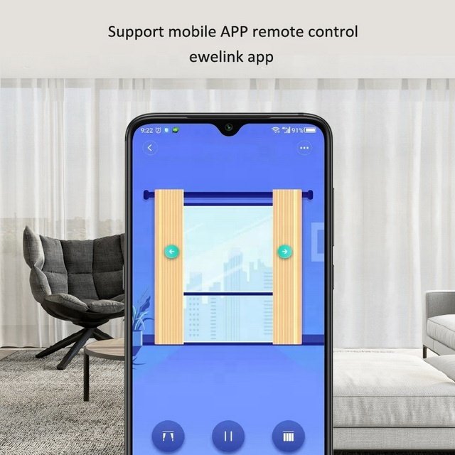 OEM Remote Control Automatic Curtain Driver Opener Tuya Ewelink App Heavy Duty Electric Smart Motorized Curtain Motor and Track