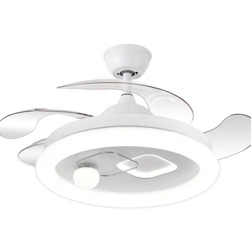 Y057 Modern 42-Inch Wave Shaped LED Light Invisible Bladeless Fan Remote Control DC Motor for Bedroom 110-220V Decorative