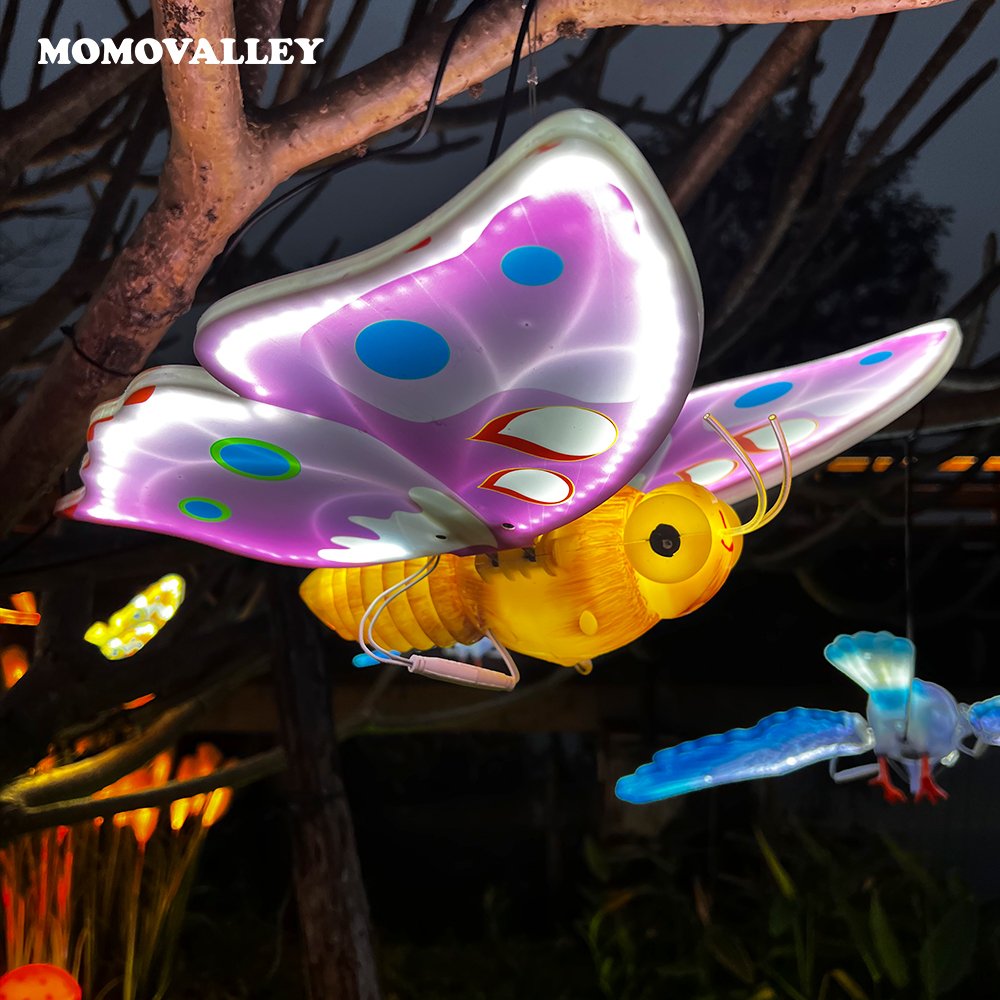 Momovalley 3D Large Lighted Moving Butterfly Wings Christmas IP65 Decorations Dynamic Butterfly Led Light Decoration Landscape