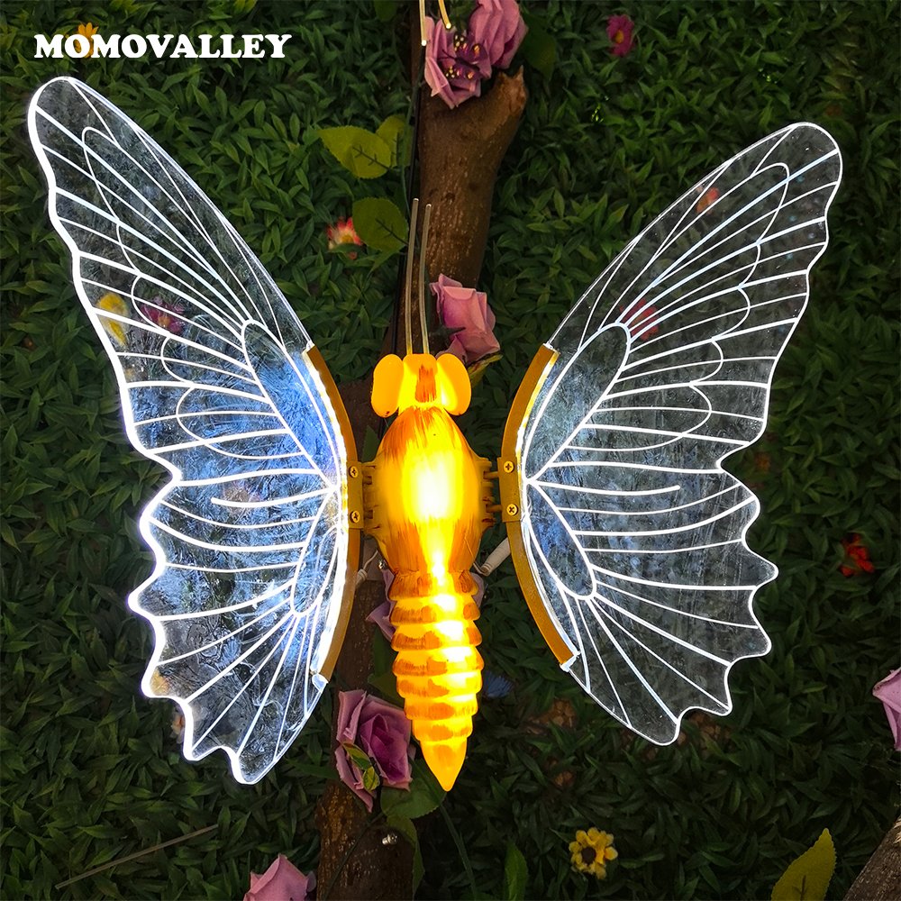 Momovalley 3D Large Lighted Moving Butterfly Wings Christmas IP65 Decorations Dynamic Butterfly Led Light Decoration Landscape