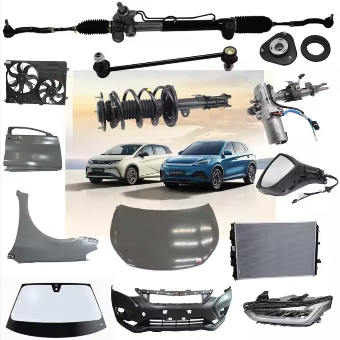 Bainel Auto Spare Parts Automotive Radiator Car Aluminum Radiator Assembly HDE-1301030B for BYD QIN PLUS YUAN PLUS Dolphin