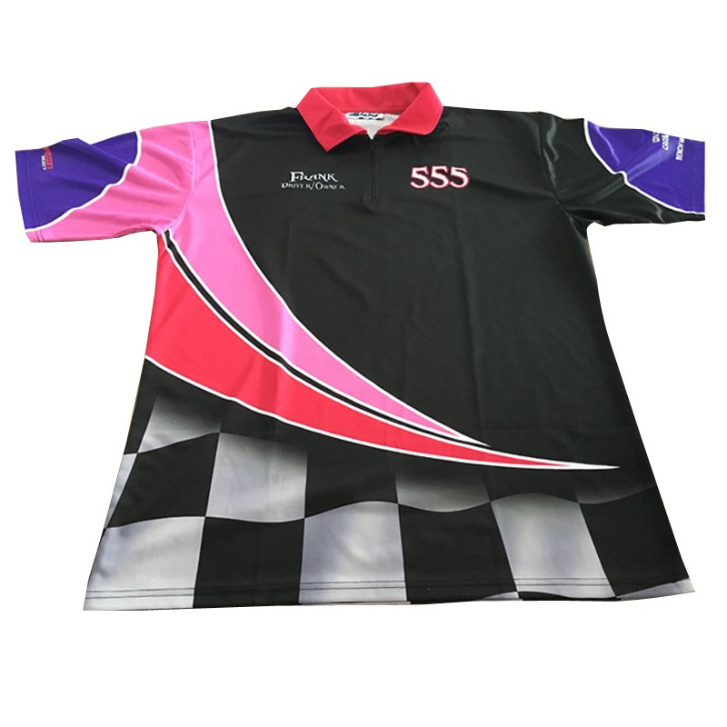 100% Polyester Custom Sublimation Auto Motor Racing Team Polo Shirt