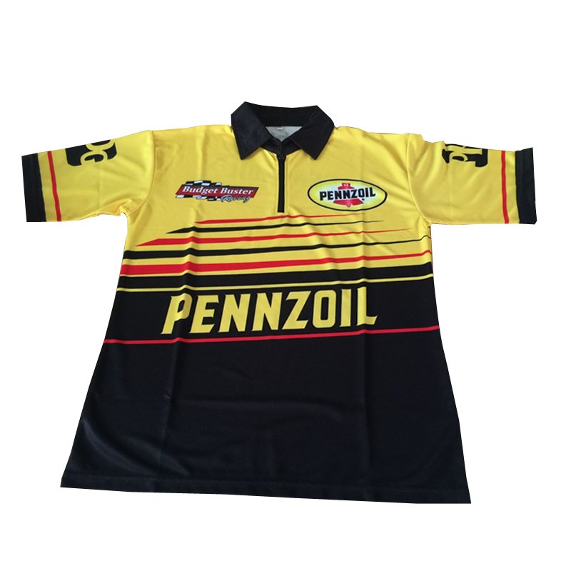 100% Polyester Custom Sublimation Auto Motor Racing Team Polo Shirt