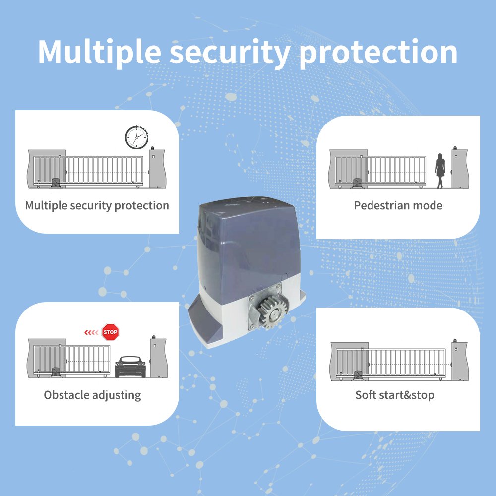 CE Approved AC&DC Solar Power Battery Backup 1000KG 1500KG 2000KG Auto Gate Opener Sliding Gate Motor Kit