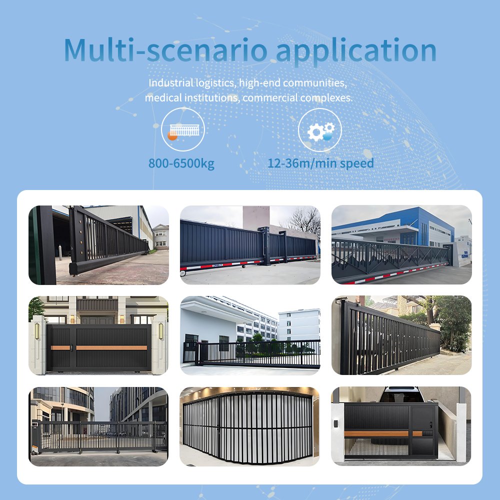 CE Approved AC&DC Solar Power Battery Backup 1000KG 1500KG 2000KG Auto Gate Opener Sliding Gate Motor Kit