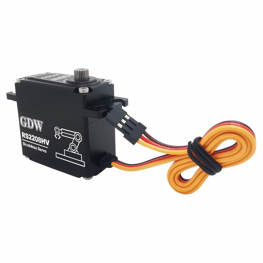 GDW RS2208 25KG High Speed Torque Brushless Metal Steel Gear Motor Standard Digital Servo for Robot and RC Car