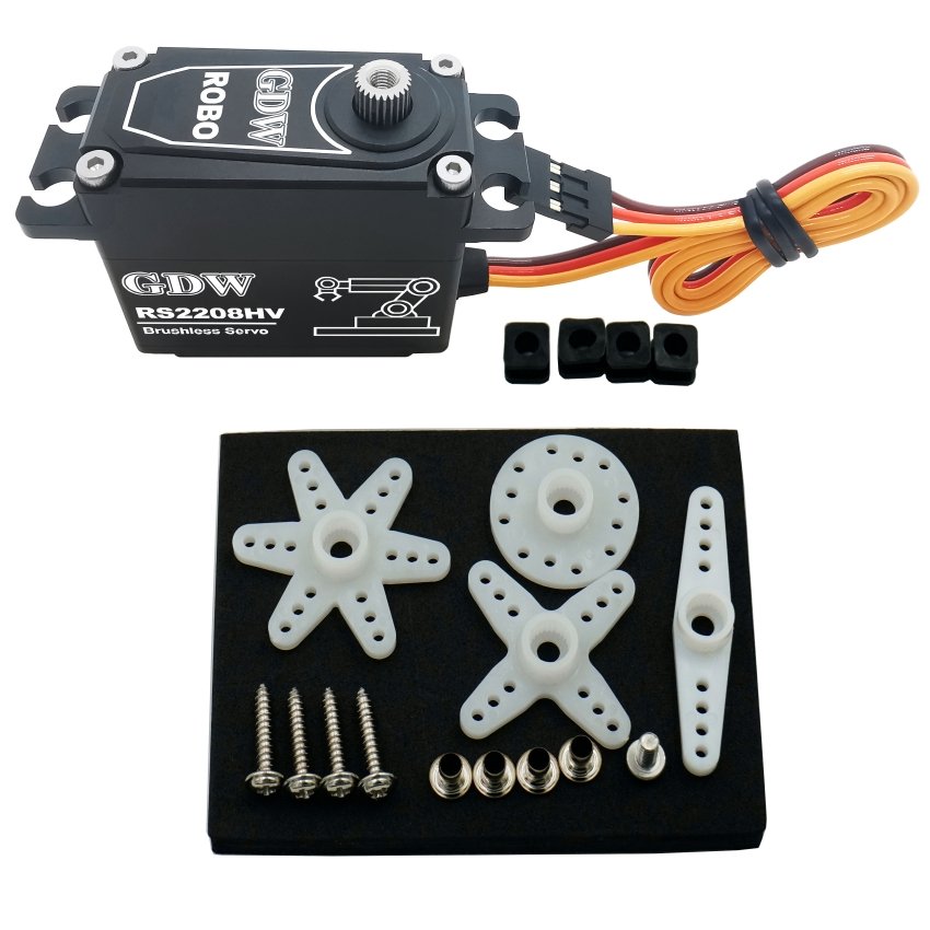 GDW RS2208 25KG High Speed Torque Brushless Metal Steel Gear Motor Standard Digital Servo for Robot and RC Car