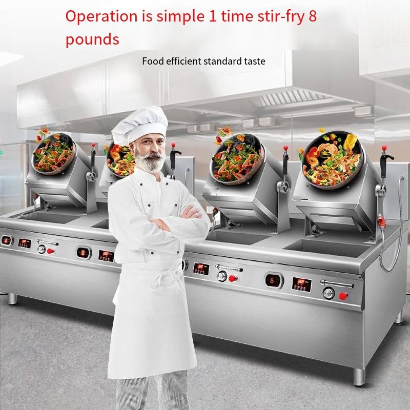 Commercial Auto Drum Rotating Electric Fried Rice Automatic Stir Fry Robot Wok Machine for Restaurant Natural Gas Frye