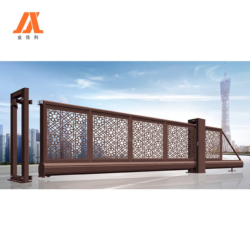 JJL Heavy-Duty Security Aluminum Commercial Automatic Gate Auto Motor Cantilever Gate for Driveways and Industry Metal Frame
