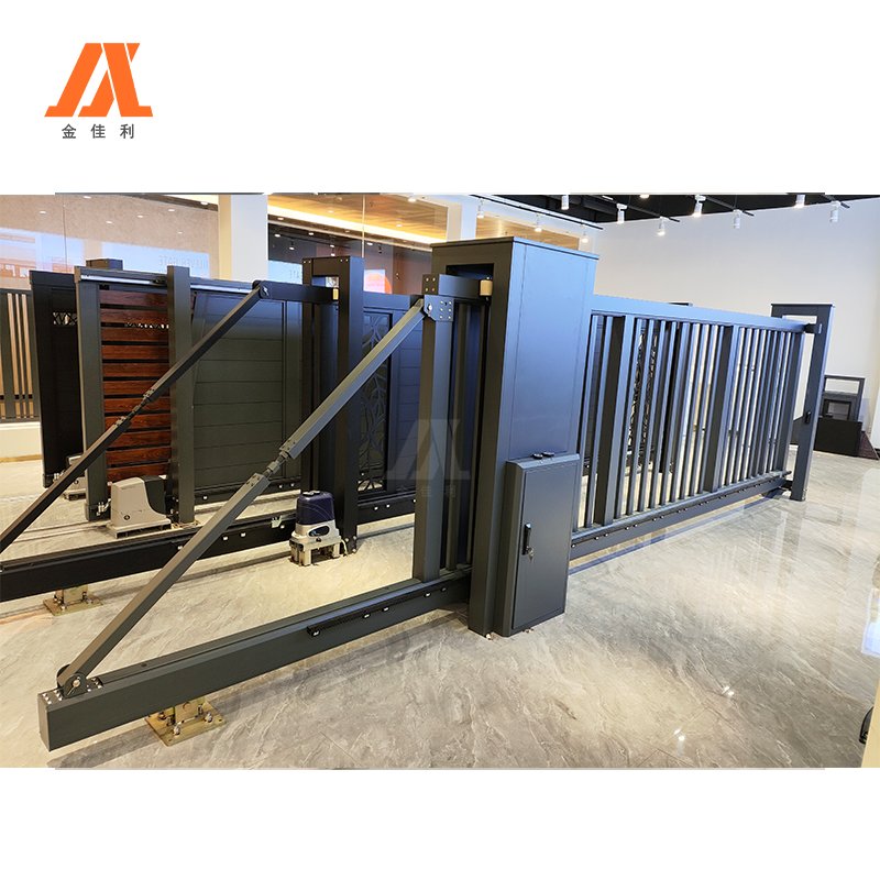 JJL Heavy-Duty Security Aluminum Commercial Automatic Gate Auto Motor Cantilever Gate for Driveways and Industry Metal Frame