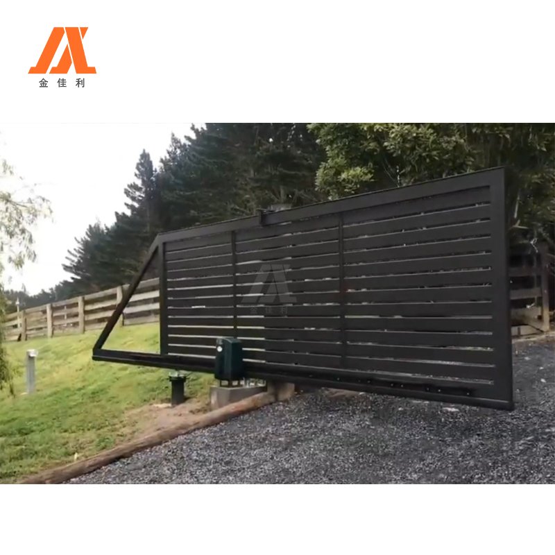JJL Heavy-Duty Security Aluminum Commercial Automatic Gate Auto Motor Cantilever Gate for Driveways and Industry Metal Frame