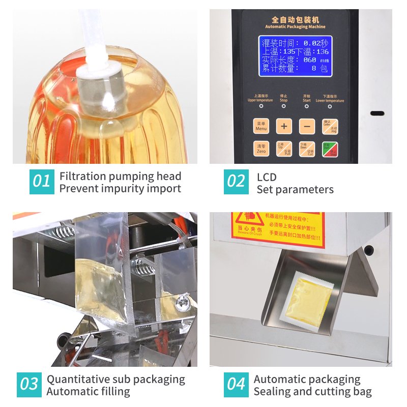 Automatic Milk Bag Packaging Pure Juice Filling Sealing Cooking Mustard Oil Pouch Water Liquid Packing Machine