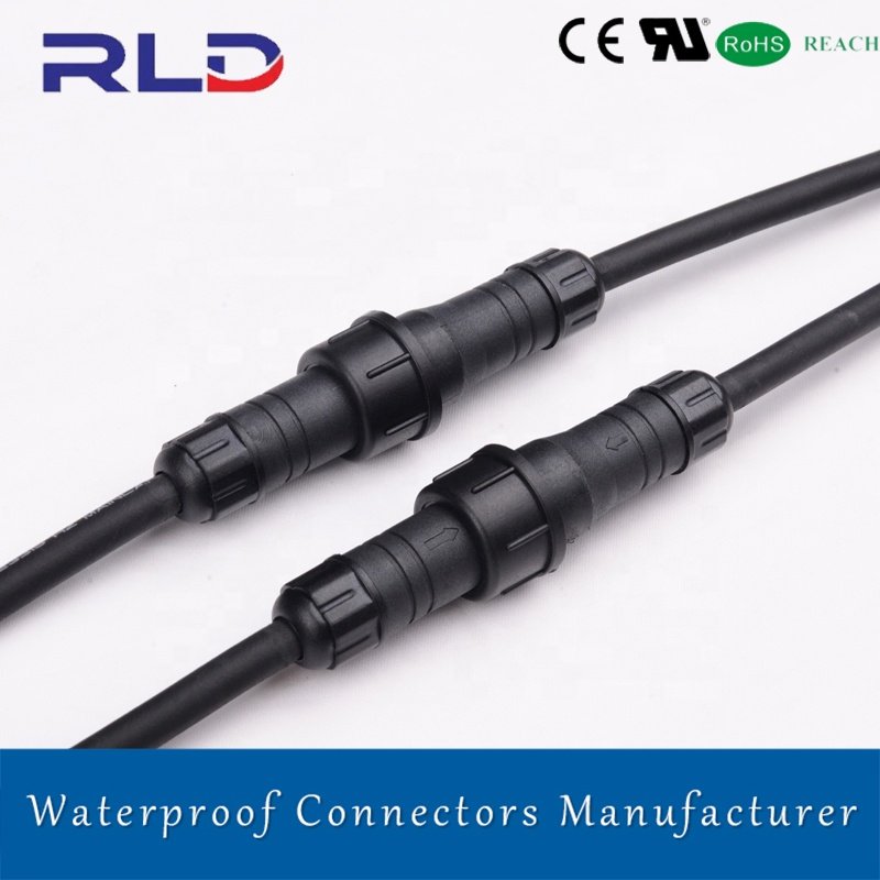 M18 Electrical Wire Connector IP67 Male Female Waterproof Cable 2 Pin 2 Core Connector 1meter