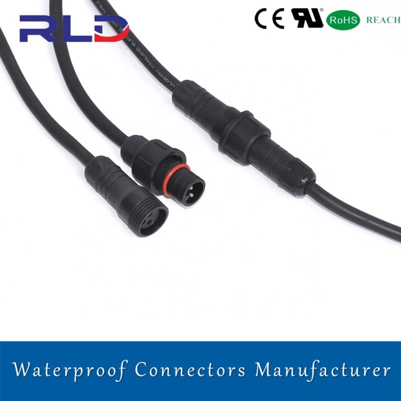 M18 Electrical Wire Connector IP67 Male Female Waterproof Cable 2 Pin 2 Core Connector 1meter