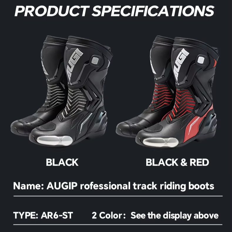 AUGI AR6 Professional Cycling Boots Long Racing Athletic Motorcycle Shoe Anti-fall Wear-resistant Anti-skid Features Rubber