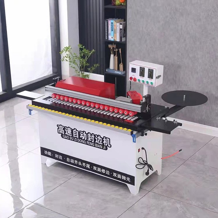 Furniture Cabinet Melamine Mdf Pvc Auto GluingTrimming Buffing Woodworking Semi Automatic Edge Banding Machine