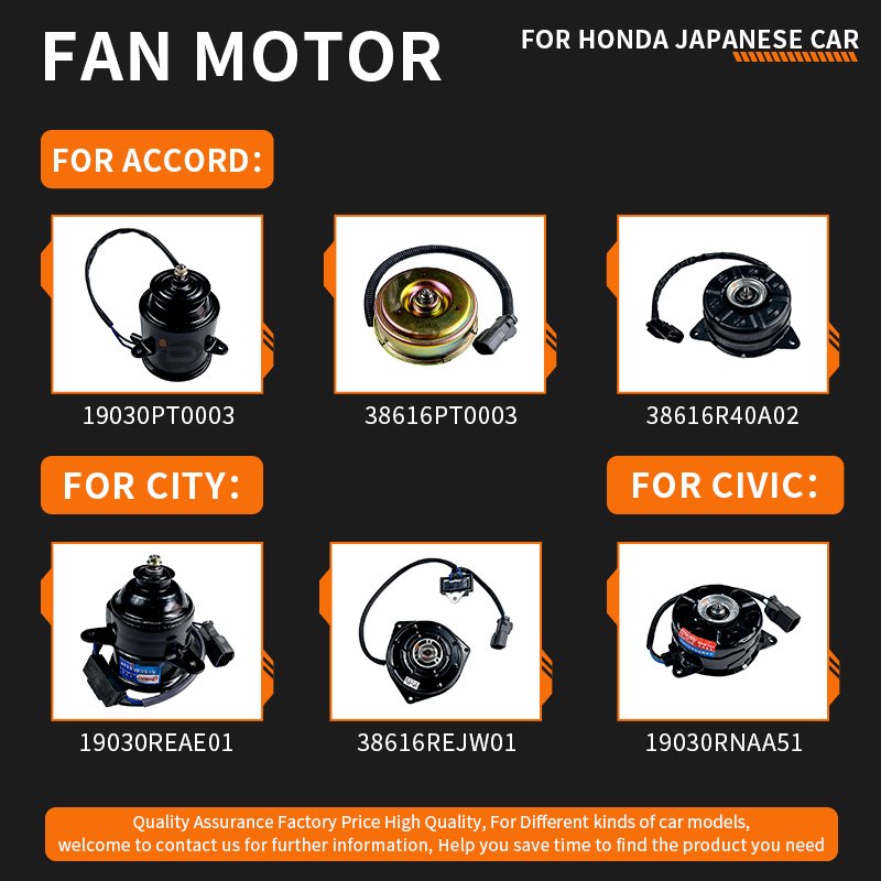 19030REAE01 Wholesale Chinese Car Spare Part Radiator Fan Motor for Honda City GD6 2007-2008