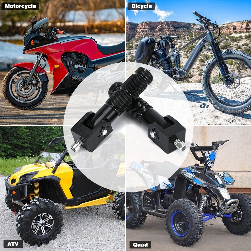 2PCS M8 Universal Motorcycle Motor Bike Folding Footrests Foot Pegs Foot Rests Pegs Rear Pedals Set CNC Aluminum Motorcycle Part