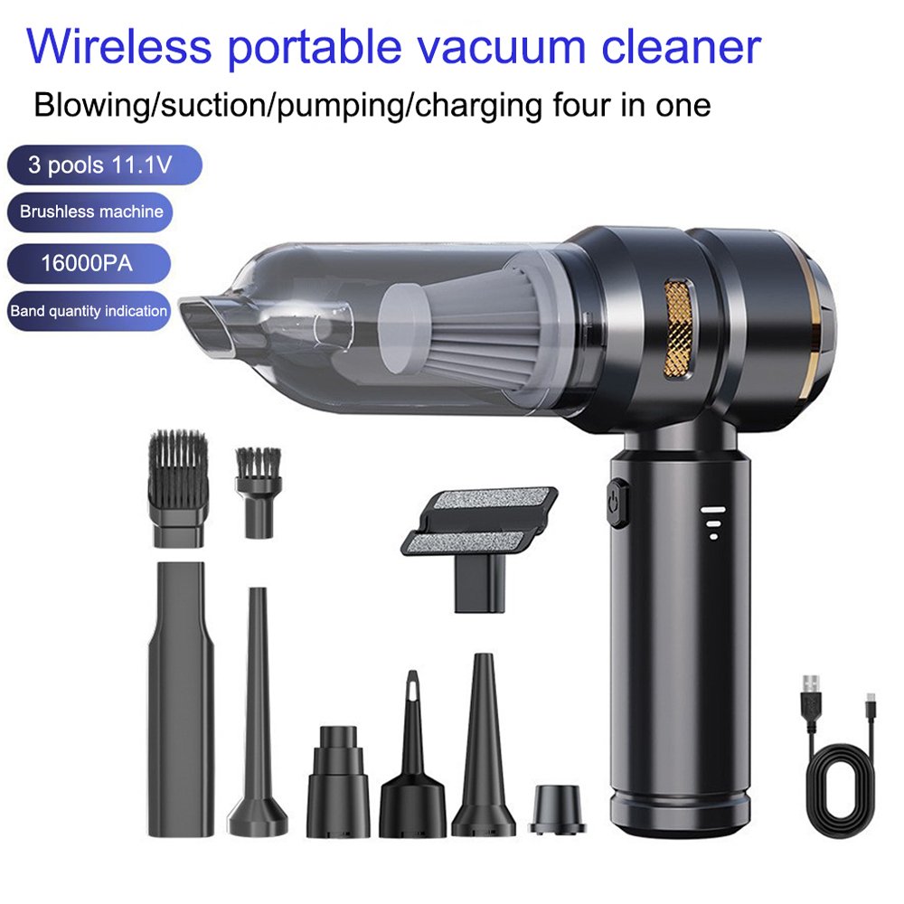 100W Brushless Motor 16000Pa Vacuum Cleaner Wet and Dry Car Vacuum Cleaner Cordless Portable Cleaning Car Vacuum Cleaner