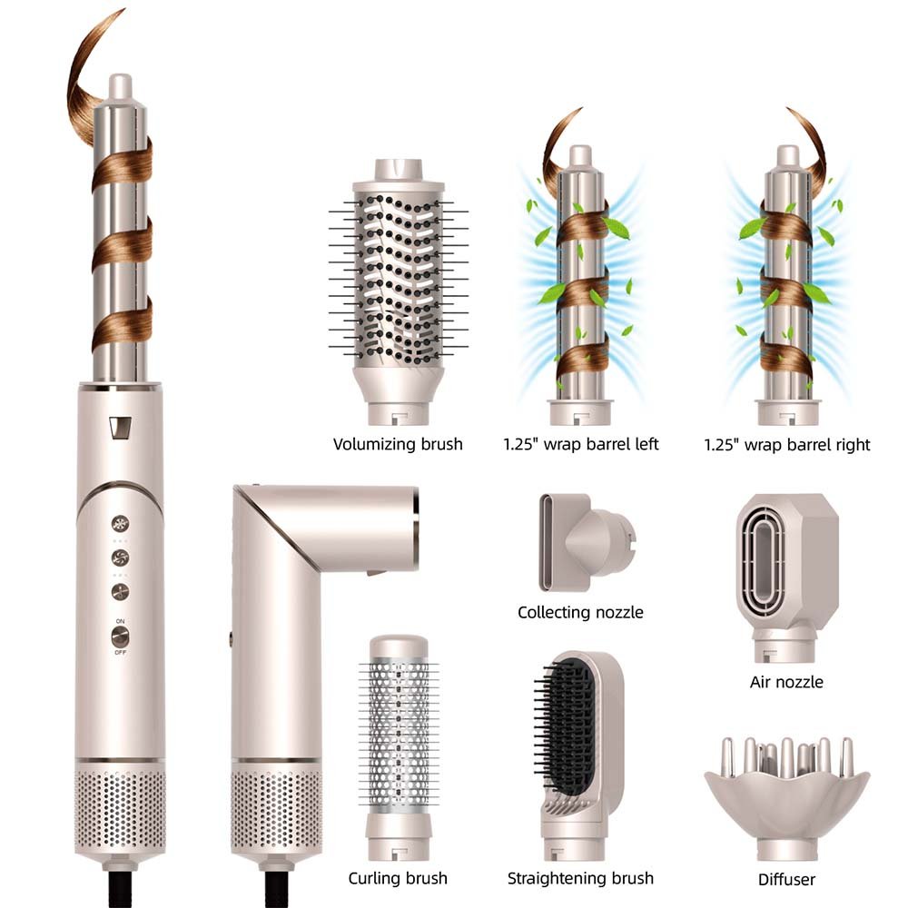 Professional 8 in 1 Hair Dryer Brush Airflow Curling Iron 110000 RPM BLDC Motor Blow Dryer Multi Styler
