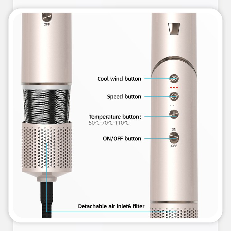 Professional 8 in 1 Hair Dryer Brush Airflow Curling Iron 110000 RPM BLDC Motor Blow Dryer Multi Styler
