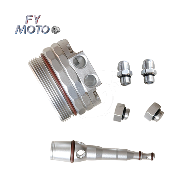 CNC Billet Oil Cooler Filter Lid Cover Cap AN10 Fittings 2 Sensor Ports for BMW M52 M54 M56 E46 E39 E60 E61 X3 X5 Z3 Z4