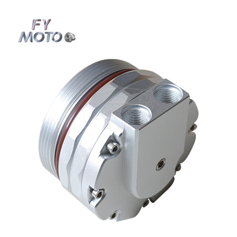 CNC Billet Oil Cooler Filter Lid Cover Cap AN10 Fittings 2 Sensor Ports for BMW M52 M54 M56 E46 E39 E60 E61 X3 X5 Z3 Z4