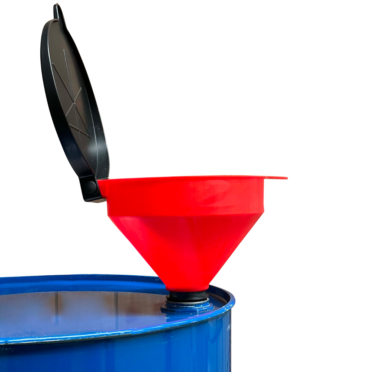 Safety Tank Funnel 250mm Plastic Waste Oil Drain Drum Barrel Funnel With Grill and Lockable Lid