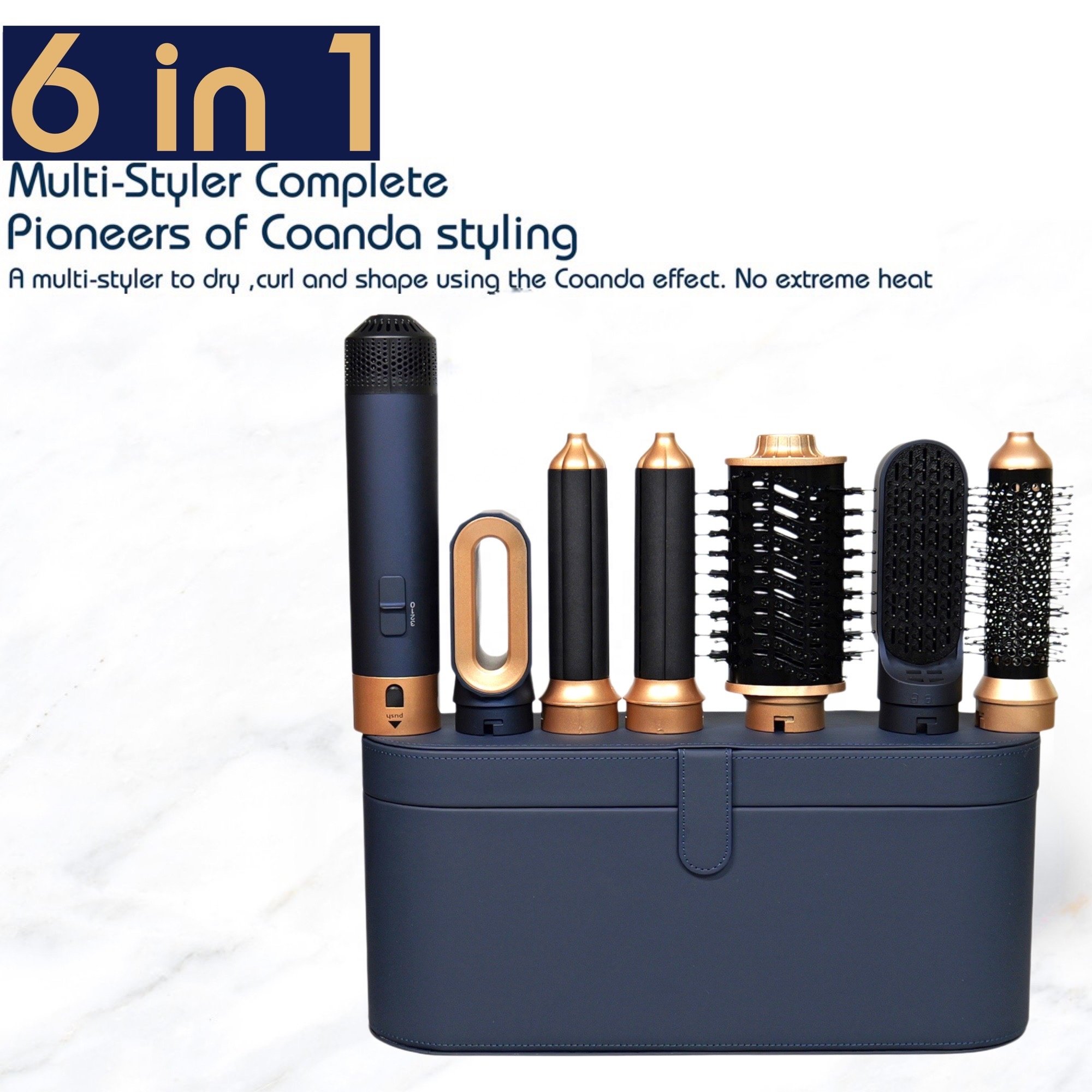 6 in 1 Multi Styler With Gift Box 1000W 220V Hair Brush Hot Air Brush Hair Dryer 6 in 1 Hairdryer for Hair Styler Curling Iron