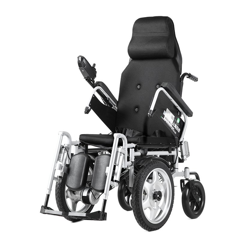 Auto Lying Down Hub Motor Battery Operated Electric Reclining Wheelchair With Self-Locking Brake for Disabled People