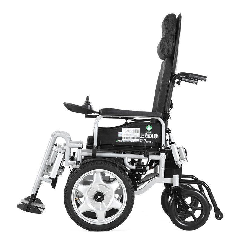 Auto Lying Down Hub Motor Battery Operated Electric Reclining Wheelchair With Self-Locking Brake for Disabled People