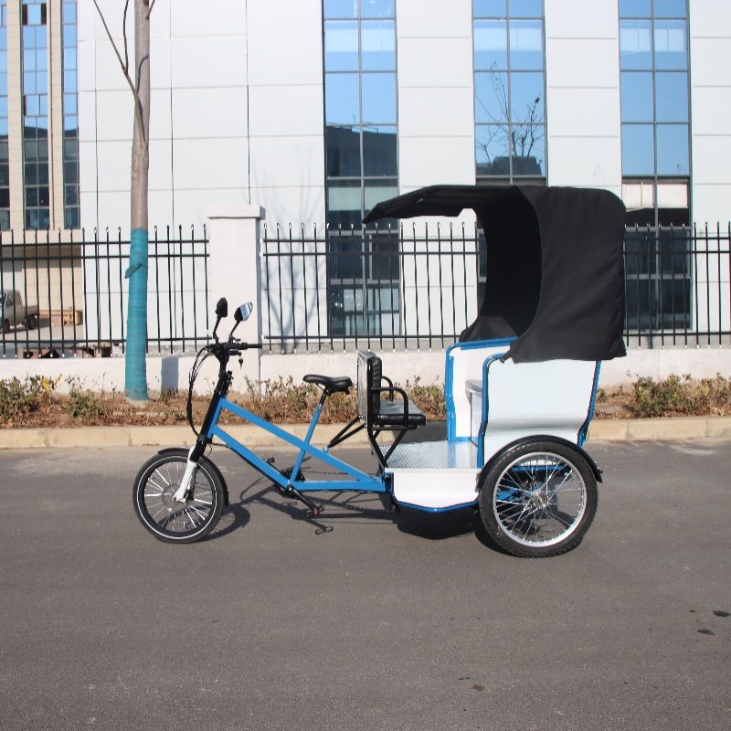 1000w Brushless Motor Pedicab Rickshaw 5 Seats Bike Taxi Tricycles With Damping Front Fork