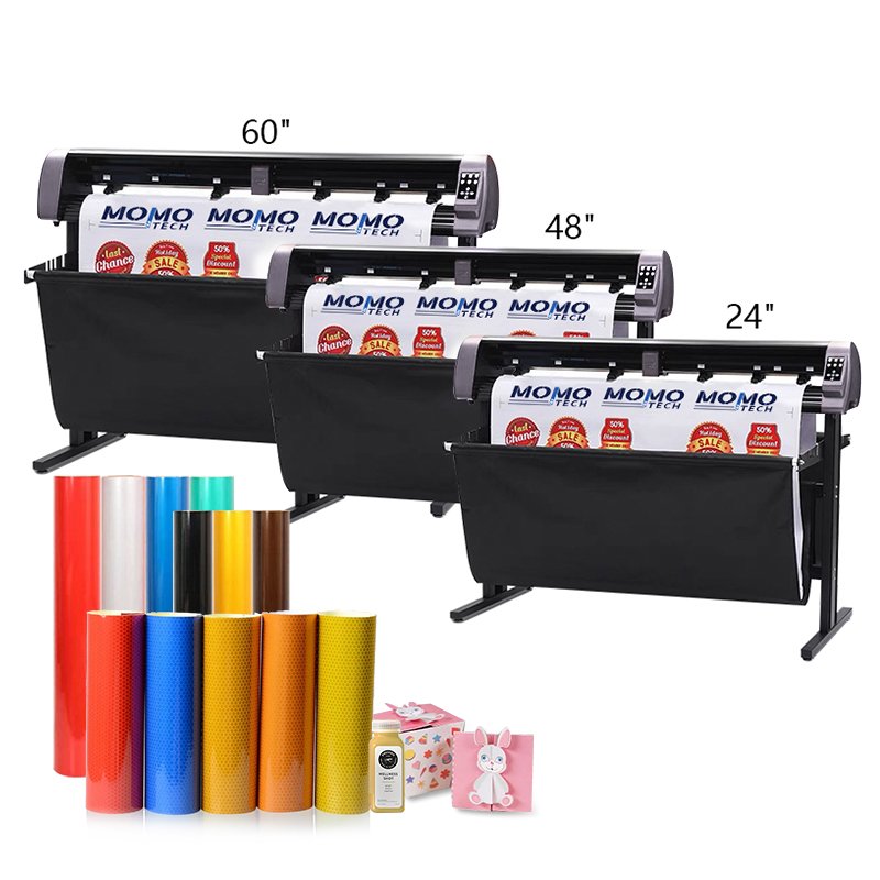 MOMOTECH Double Head Automatic Vinyl Cutter Graph Arms with Contour Cutting and Camera Servo Driver