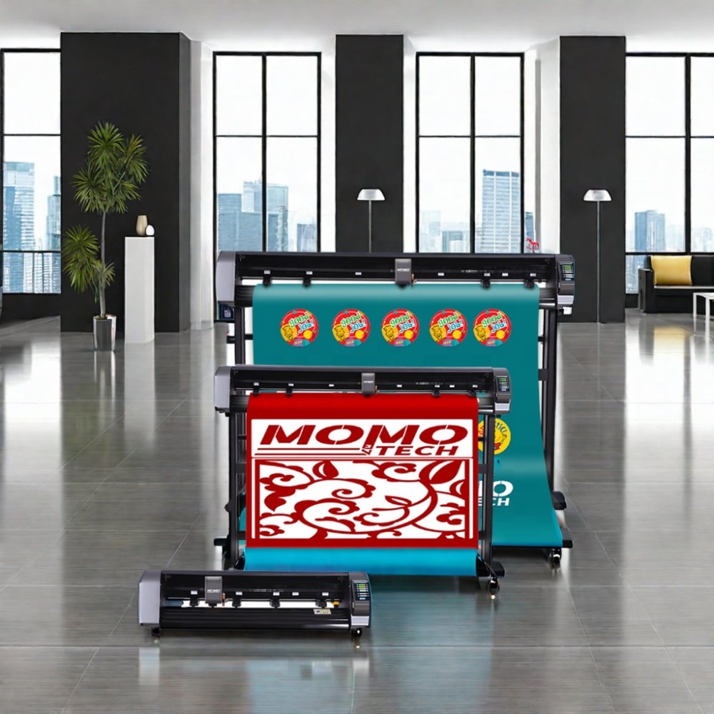 MOMOTECH Double Head Automatic Vinyl Cutter Graph Arms with Contour Cutting and Camera Servo Driver