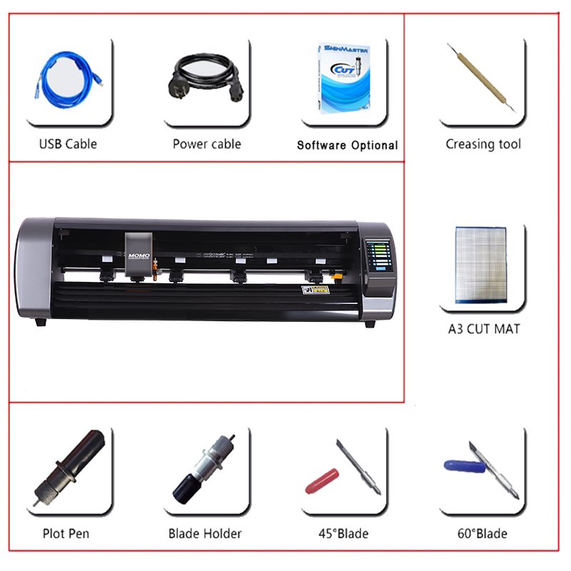MOMOTECH Double Head Automatic Vinyl Cutter Graph Arms with Contour Cutting and Camera Servo Driver