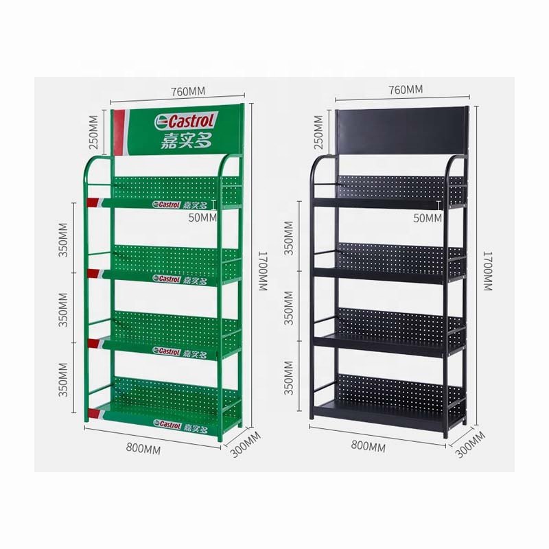 Grocery Store Metal Display Rack for Retail Engine Oil Lubricant Display Stand for Auto Parts Motor Oil Auto Parts Display Rack