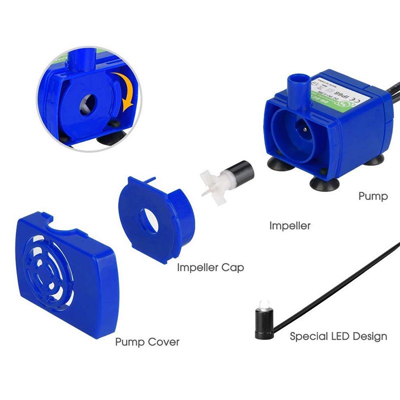 Water Pump LED Light Pet Fountain Motor Accessories for Drinking Bowl Dispenser