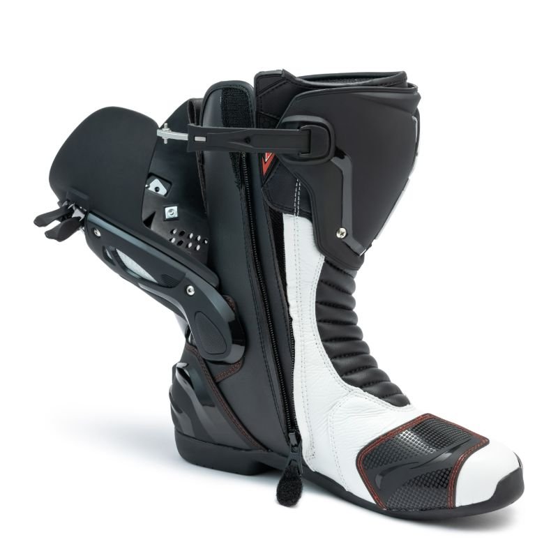 Custom Made Latest Unique Design Motorbike Racing Leather Boots for Men Premium Quality Mesh Lining OEM Service Cycling Style