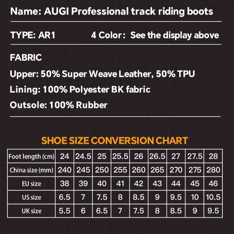 Custom Made Latest Unique Design Motorbike Racing Leather Boots for Men Premium Quality Mesh Lining OEM Service Cycling Style